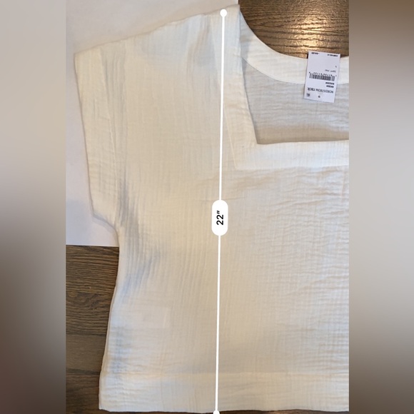 Madewell Joy short sleeve cotton Top in off~white size LARGE - Picture 5 of 8